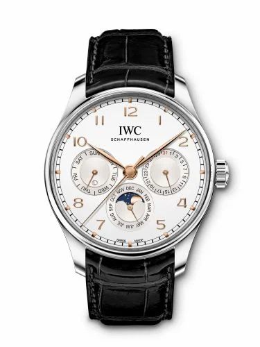 IWC Portugieser Perpetual Calendar 42 Stainless Steel / Silver / Alligator IW3442-03 (IW3442-03)